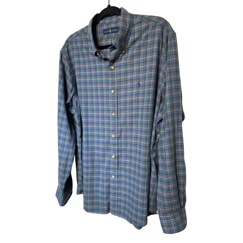 Ralph Lauren Mens Plaid‎ Long Sleeve Button Down Shirt XL